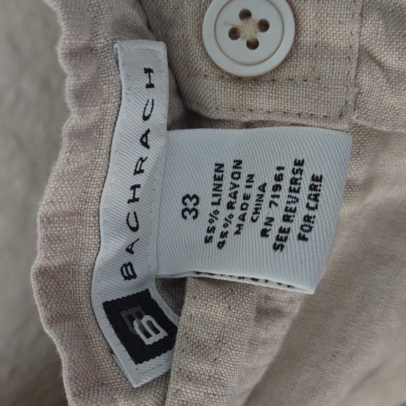 USED BACHRACH COLOR CREAM 55% LINEN 45%RAYON SIZE 33 - Picture 4 of 7